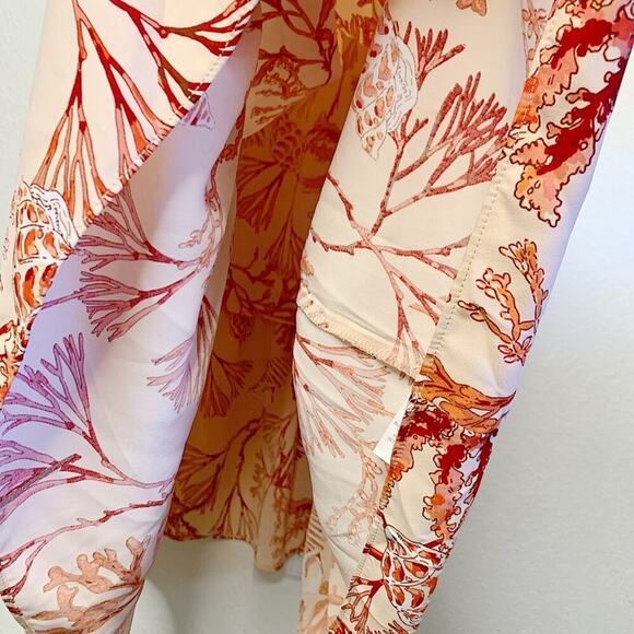 NWT Liz Claiborne Pale Peach Coral Print Ruffle Dress Size 1X $79 - Picture 5 of 7